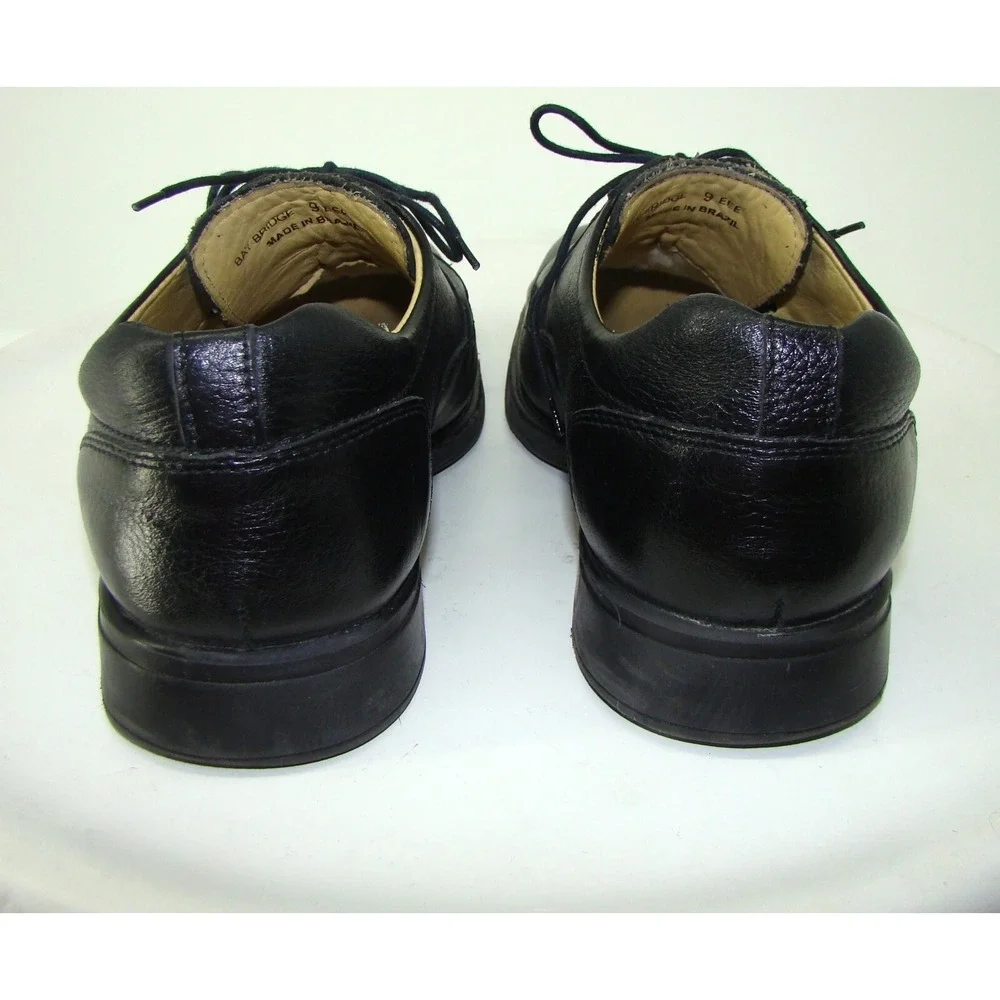 Belvedere Bay Bridge Extra Wide Black Pebble Leather Shoes MENS SZ 9 EEE C114